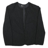 TONIGHT Womens Black Evening Jacket S Polyester Blend Textured Beaded Elegant