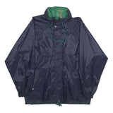 K-WAY Mens Navy Blue Outdoor Jacket M Nylon Plain Zip Casual Rainwear