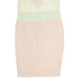 MAX MARA Womens Cream & Pink Day Polyester Dress M Ruffled Neck Pencil