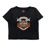 Freedom Spirit Harley Davidson Graphic T-Shirt - Medium Black Cotton