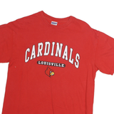 GILDAN Mens Red Cardinals Louisville Graphic T-Shirt M Short Sleeve Crew Neck