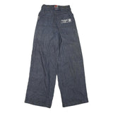 Womens Regular Fit Wide-Leg Denim Blue Cotton Blend Jeans W24 L30 Casual