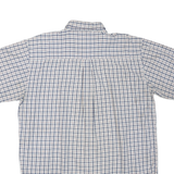 WRANGLER Mens White Blue Check Short Sleeve Shirt 2XL Cotton Blend Casual