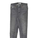 LEVI'S Womens Slim Grey Denim Raw Hem Zip W27 L27 Stylish Cotton Blend Jeans