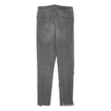 LEVI'S Womens Slim Grey Denim Raw Hem Zip W27 L27 Stylish Cotton Blend Jeans
