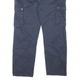 PINEWOOD Mens Cotton Blend Navy Blue Regular Fit Cargo Trousers W37 L27 Outdoor