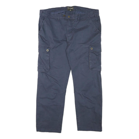 PINEWOOD Mens Cotton Blend Navy Blue Regular Fit Cargo Trousers W37 L27 Outdoor