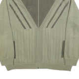DETLEV ALBERS Mens Green Knit Bomber XL Suede Zip Jacket Retro Casual