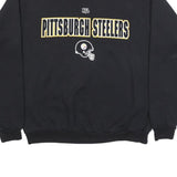 NFL Mens Black Pittsburgh Steelers Crew Neck M Cotton Blend Pullover Sweatshirt