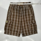 Lee Checked Cargo Shorts - 30W 11L Brown Cotton