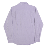 NAUTICA Mens Purple & White Checked Shirt M Cotton Blend Button-Down Collar Long