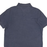 TOMMY HILFIGER Mens Blue Short Sleeve Plain M Polo Shirt Classic Comfort