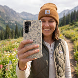 London Fog Mediterranean Moments Samsung Galaxy S25 Case - Lifestyle photo showing phone case in use