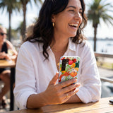 Powder Blue Mediterranean Summers Samsung Galaxy S25 Case - Lifestyle photo showing phone case in use