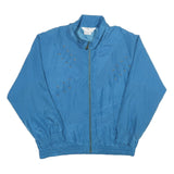GREAT CAVALIER Womens Blue Silk Zip Jacket XL Woven Classic Style
