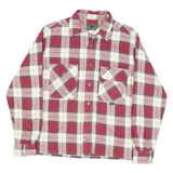BERNE APPAREL Mens Red & Cream Check Shirt M Cotton Blend Long Sleeve Casual