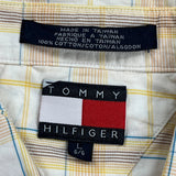Tommy Hilfiger Checked Short Sleeve Shirt - Large Yellow Cotton