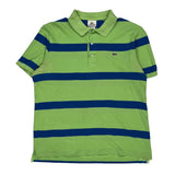 Lacoste Striped Polo Shirt - Large Blue Cotton