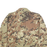 Mens Beige Brown Camouflage Cotton Blend Button Jacket S Military Style
