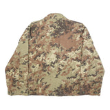 Mens Beige Brown Camouflage Cotton Blend Button Jacket S Military Style