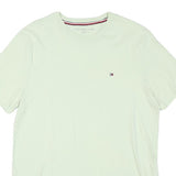 TOMMY HILFIGER Mens White Crew Neck Short Sleeve T-Shirt M Cotton Blend