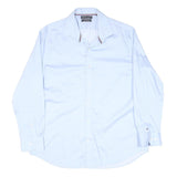 TOMMY HILFIGER Mens Blue Formal Shirt L Cotton Blend Long Sleeve Button Collar