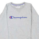CHAMPION Mens Grey Crew Neck M Cotton Blend Pullover Sweatshirt Logo