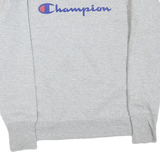 CHAMPION Mens Grey Crew Neck M Cotton Blend Pullover Sweatshirt Logo
