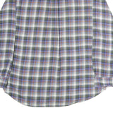 CHAPS Mens Green & Purple Check Shirt L Cotton Flannel Button Collar Long Sleeve