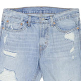 LEVI'S Womens Denim Blue Distressed Shorts M W32 Casual Cotton Blend