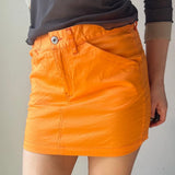 St. Diego Mini Skirt - 29W UK 10 Orange Cotton