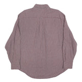 NAUTICA Mens Maroon & White Check Shirt L Button Down Cotton Blend Casual