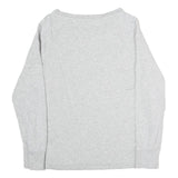 BENCH Womens Grey Cotton Blend Crew Neck Sweatshirt L Logo Light Weight Casual