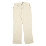 BARBOUR Womens Regular Fit Beige Cotton Blend Trousers W32 L32 Classic Zip