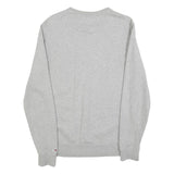TOMMY JEANS Mens Grey Sweatshirt Crew Neck S Logo Print Cotton Blend Casual