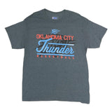 NBA Mens Grey Oklahoma City Thunder Graphic T-Shirt L Crew Neck Short Sleeve