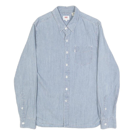 LEVI'S Mens Blue Cotton Shirt S Casual Long Sleeve Button Pocket