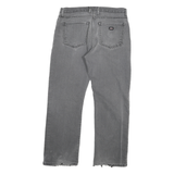 DICKIES Mens Regular Fit Grey Denim Jeans W34 L28 Distressed Zip Closure