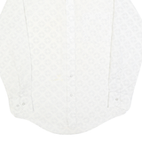 MONTGOMERY WARD Mens White Diamond Pattern Shirt S Classic Cotton Long Sleeve