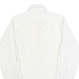 MONTGOMERY WARD Mens White Diamond Pattern Shirt S Classic Cotton Long Sleeve