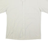 CROCODILE Mens White Plain Cotton Blend Short Sleeve Shirt L Button Down Collar