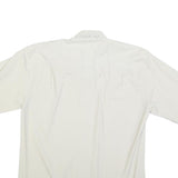 CROCODILE Mens White Plain Cotton Blend Short Sleeve Shirt L Button Down Collar