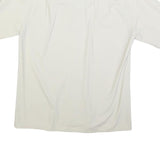 CROCODILE Mens White Plain Cotton Blend Short Sleeve Shirt L Button Down Collar