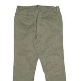 NAUTICA Womens Cotton Blend Regular Fit Straight Trousers Khaki W32 L29 Classic