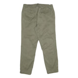 NAUTICA Womens Cotton Blend Regular Fit Straight Trousers Khaki W32 L29 Classic