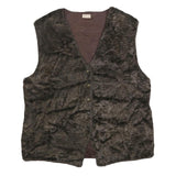 FELICIA Womens Brown Faux Fur Jacket L Polyester Button Fastening Plush