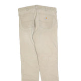CARHARTT Mens Jeans Beige Regular Straight Denim W34 L34 Workwear Zip Closure