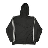Adidas Striped Windbreaker - XL Black Polyester