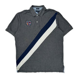 Custom Fit Tommy Hilfiger Striped Polo Shirt - XL Gray Cotton