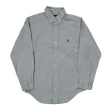 Age 8 Ralph Lauren Striped Shirt - Small Blue Cotton